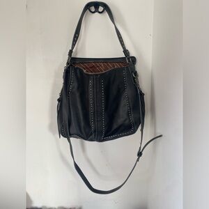 Montana West Black Studded Shoulder Bag